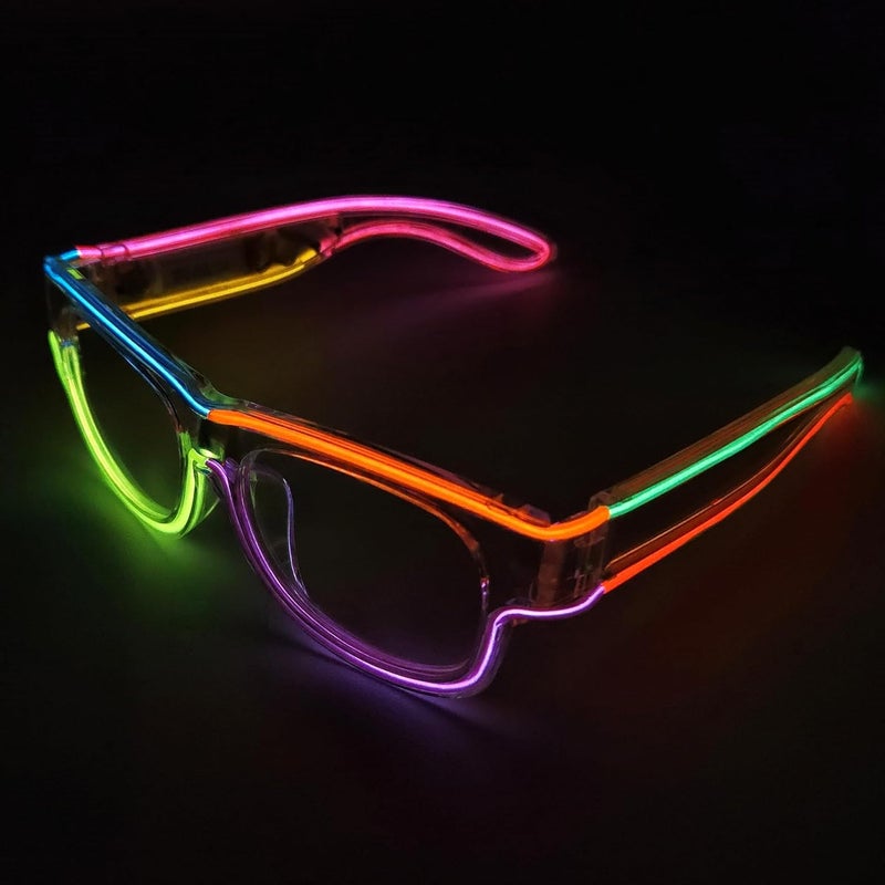 Xgood LED Glasses Multi-Color (8 Colors) Light Up Glasses w/o Wires Neon Glow Glasses for KTV, EDM, Rave Parties and Cosplay - Image 1